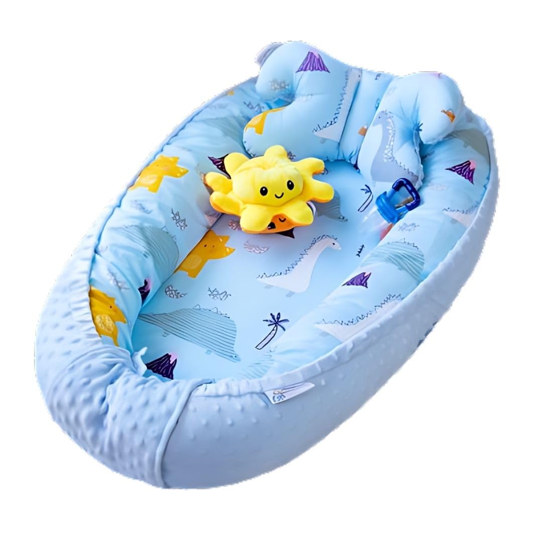 Nova Nook Baby Lounger with Toy| Sleeping Bed for Newborn| Baby Nest Sleeper| Ultra-Soft Baby Snuggle| Lounger for Co-Sleeping| Cotton Breathable Baby Nest | Newborn Lounger for 0-12 Months|