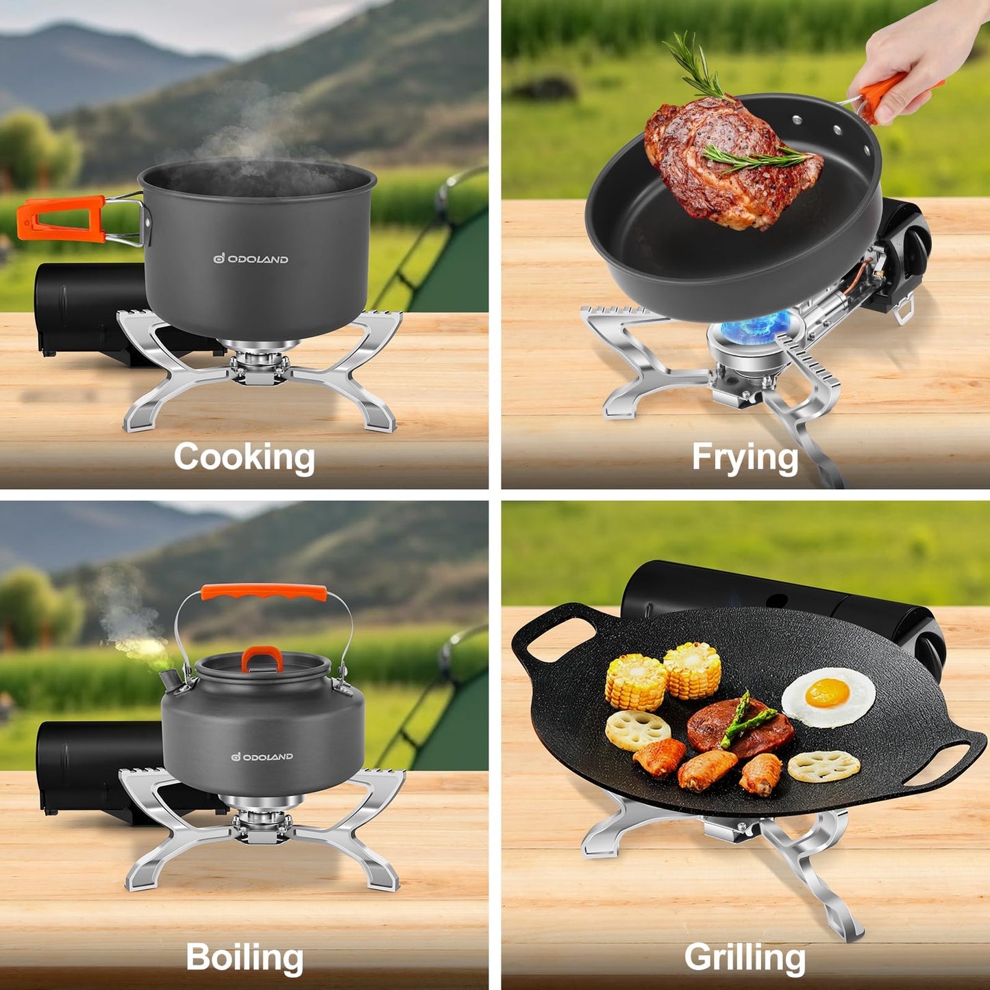 Lal Wonders Portable Camping Stove Propane 1400W Gas Stove Collapsible Backpacking Stove for Indoor Outdoor Cooking Hiking and Picnic