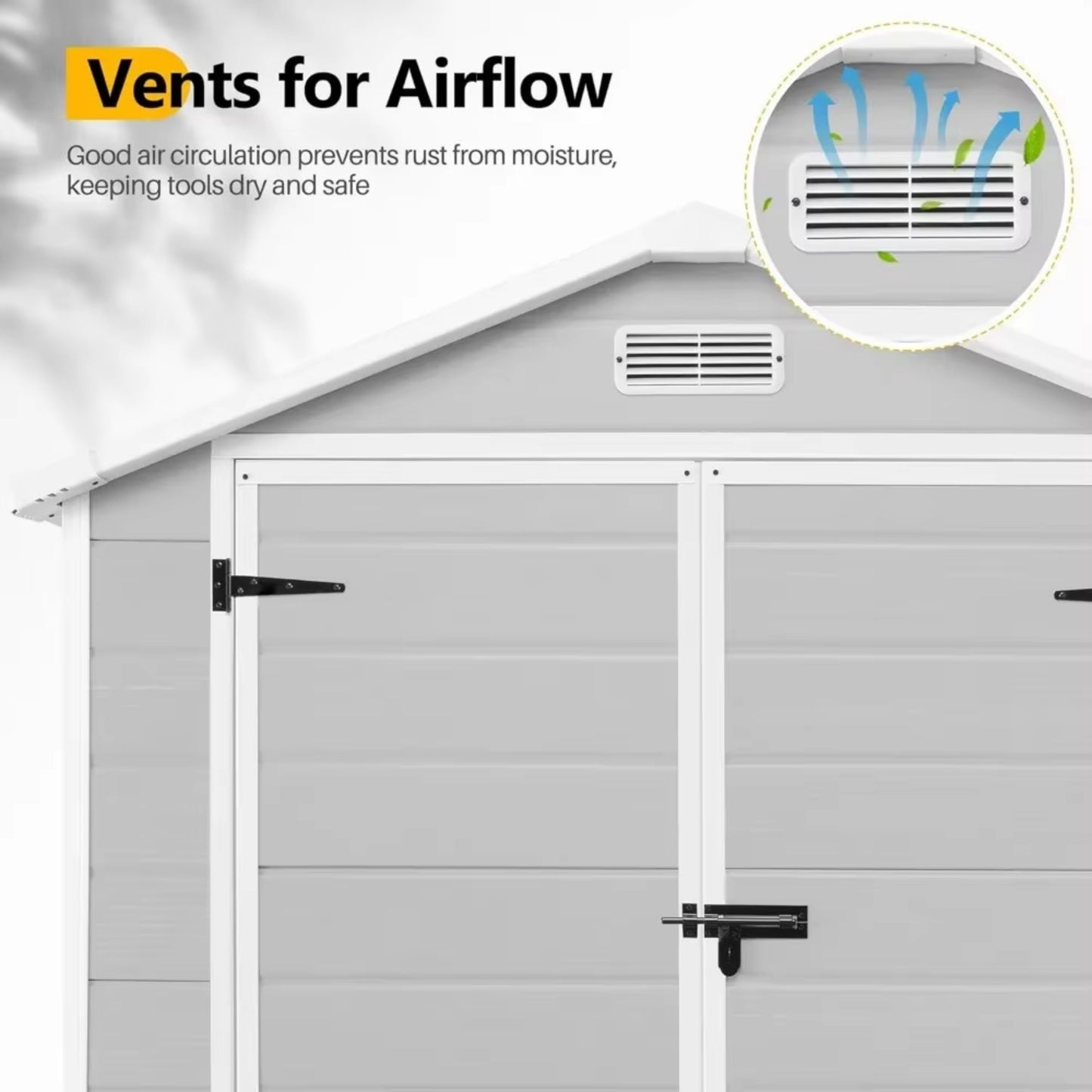 6x4 FT Plastic Outdoor Storage Shed, Resin Garden Tool Sheds & Outdoor Storage House with Single Lockable Door, Resin Shed for Patio Furniture, Backyard Garden Patio Lawn, Grey