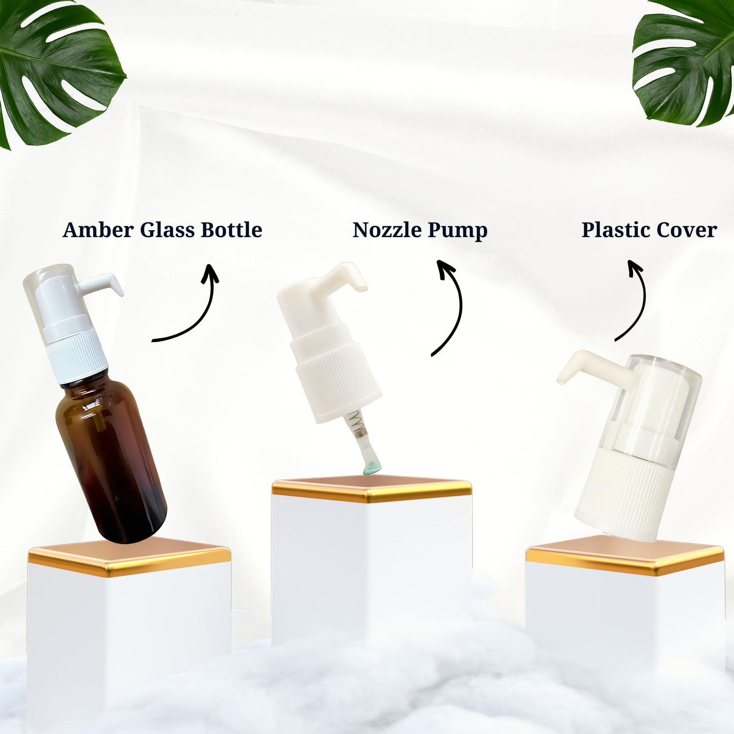 One Drop Amber Glass Empty Sprayer Bottles| White Nozzle Mist Sprayer with Cover for Oral, Nasal, & Ear|Refillable for Essential Oils, Colloidal Silver, Water Based Applications|15ml(1oz) 100-Pack