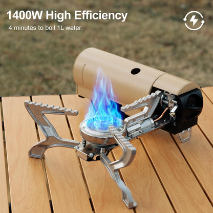 Lal Wonders Portable Camping Stove Propane 1400W Gas Stove Collapsible Backpacking Stove for Indoor Outdoor Cooking Hiking and Picnic