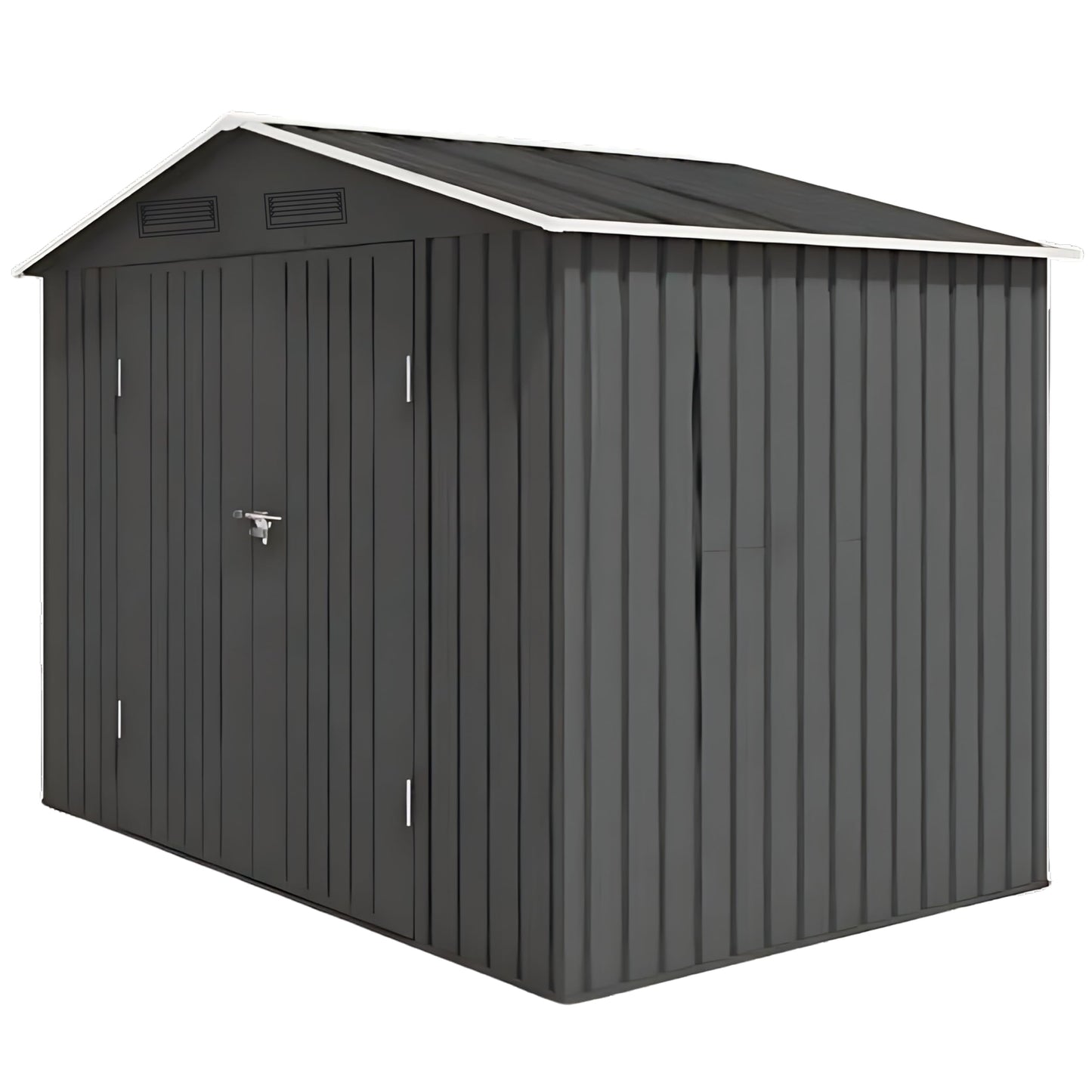 Lal Wonders 8x10FT,Outdoor Storage Shed with Floor,Plastic Shed with Floor for Garden Tool,Waterproof Outdoor Resin Shed,Lockable Doors for Patio,Yard,Lawn