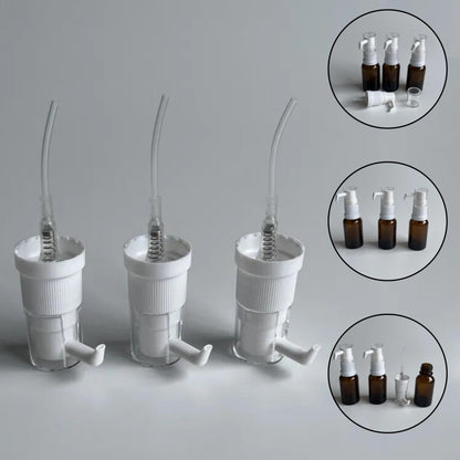 Lal Wonders White Long Nozzle Oral Pump | Fine Mist Spray Dispenser for Essential Oils, Water Based Applications | Versatile Oral Swivel Pump Top | Reuse Replacement Cap for 15ml Amber Bottles