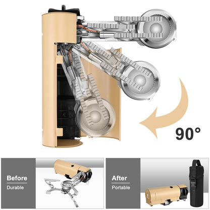 Lal Wonders Portable Camping Stove Propane 1400W Gas Stove Collapsible Backpacking Stove for Indoor Outdoor Cooking Hiking and Picnic