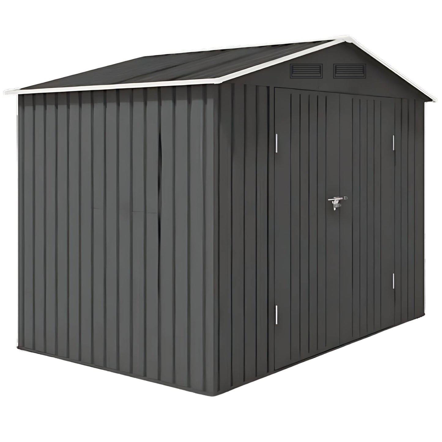 Lal Wonders 8x10FT,Outdoor Storage Shed with Floor,Plastic Shed with Floor for Garden Tool,Waterproof Outdoor Resin Shed,Lockable Doors for Patio,Yard,Lawn