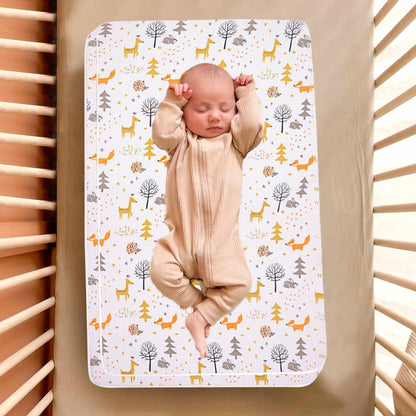 Nova Nook Pack and Play Mattress Pad with plush Toy| 38"x26"x1.5" Full Size Crib Bed Topper with Carry Bag & Hypoallergenic Cover