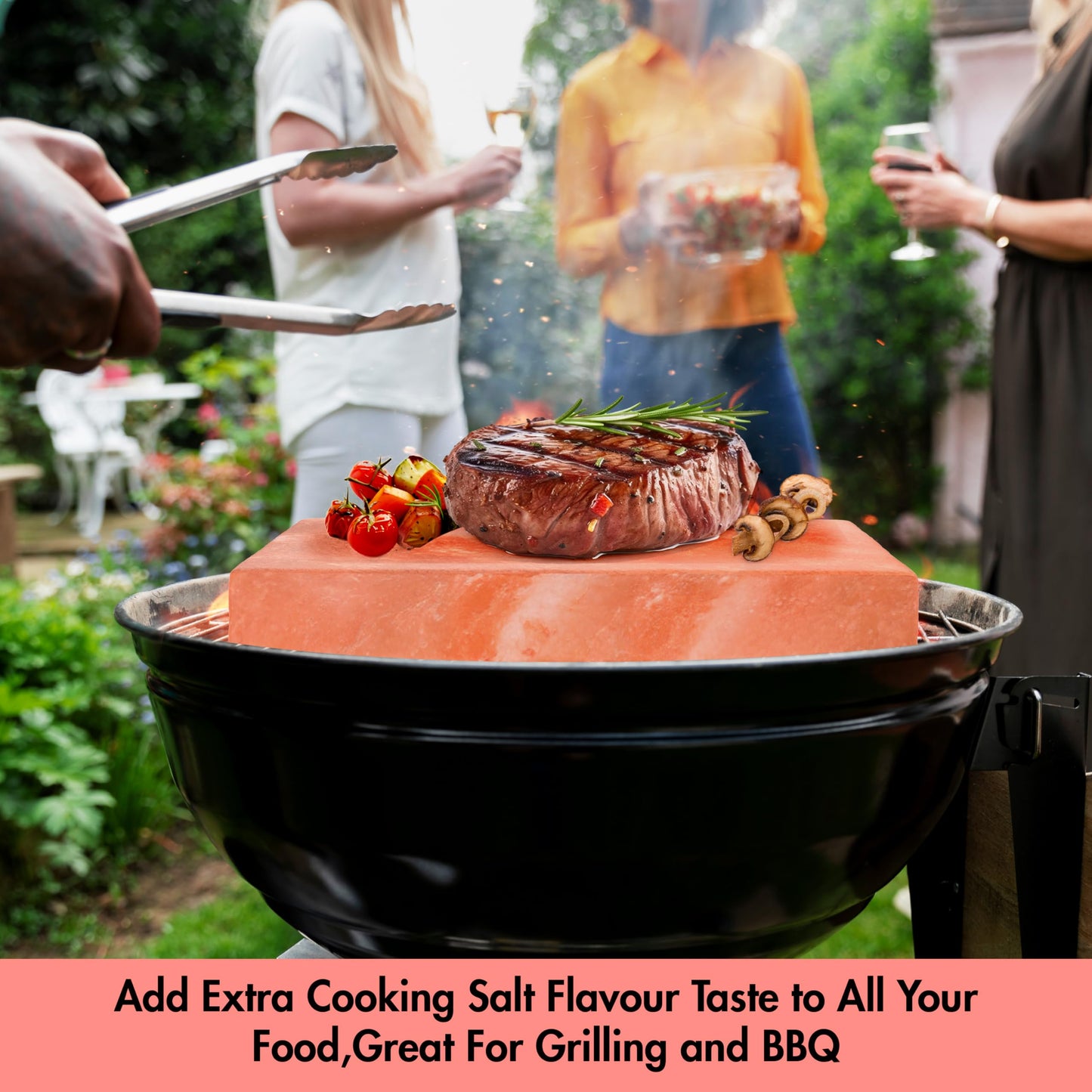 Lal Himalayan Salt Block Cooking Plate 12x8x1.5 for Cooking, Grilling, Cutting and Serving, Food Grade Rock Salt Stone with Steel Tray