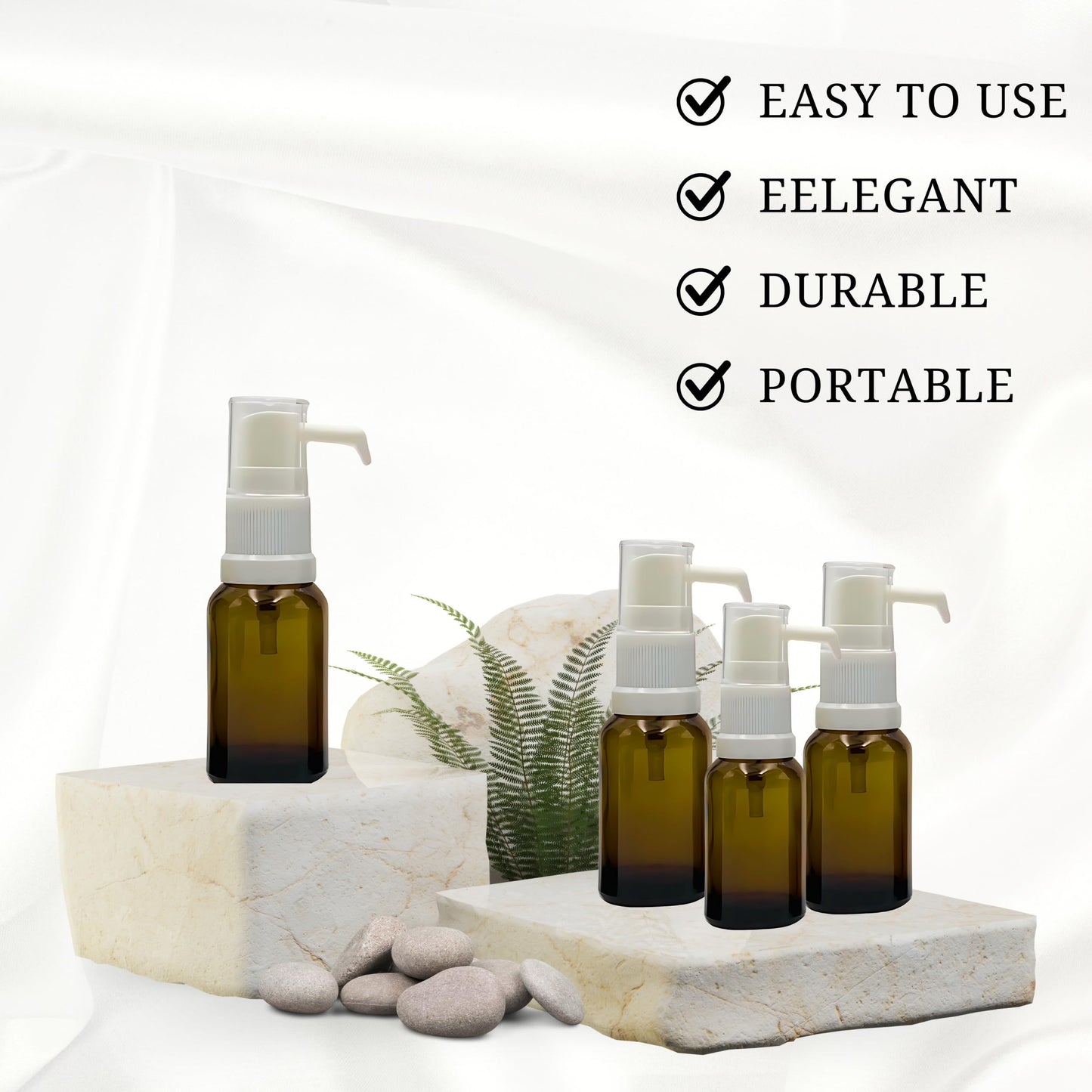 One Drop Amber Glass Empty Sprayer Bottles| White Nozzle Mist Sprayer with Cover for Oral, Nasal, & Ear|Refillable for Essential Oils, Colloidal Silver, Water Based Applications|15ml(1oz) 100-Pack