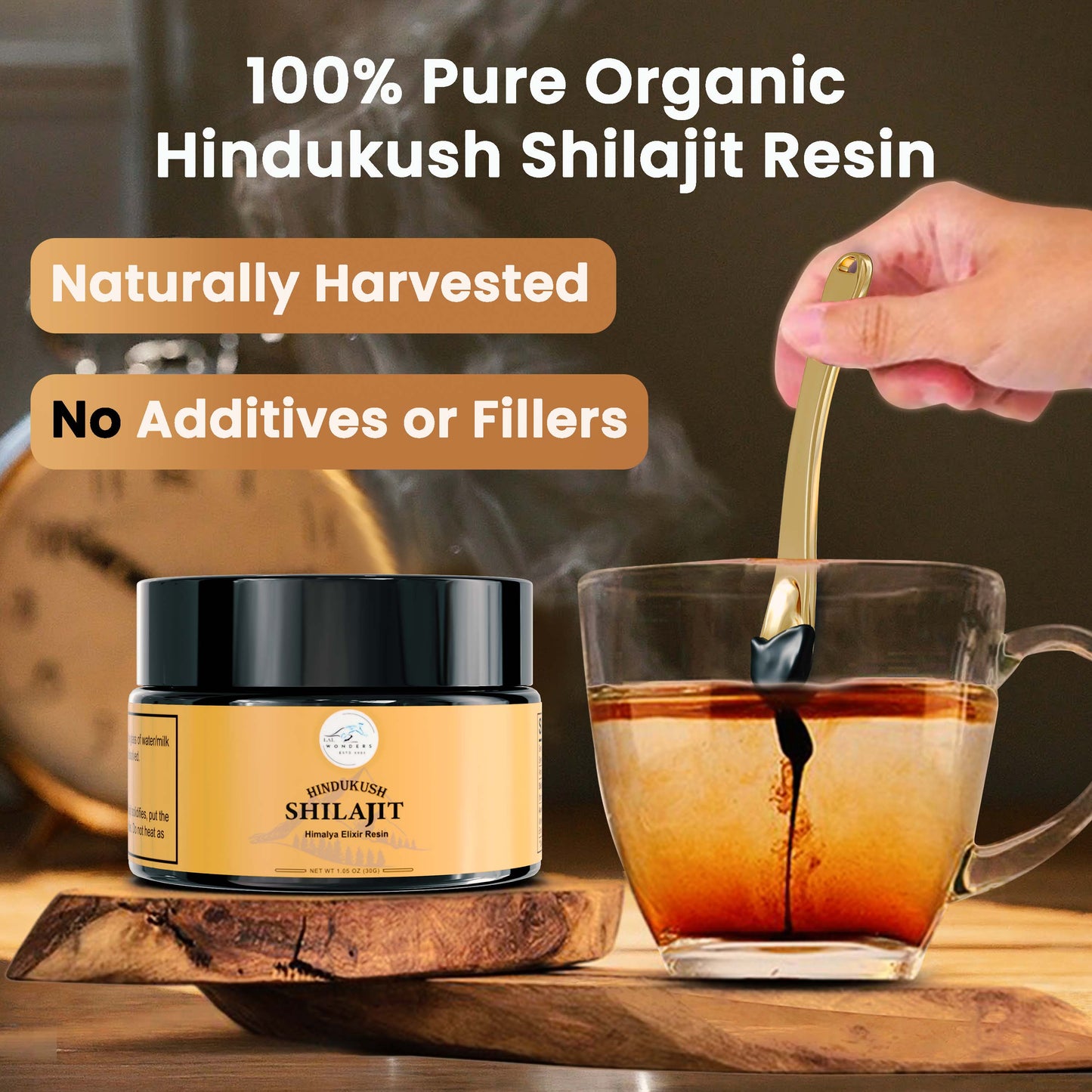 Shilajit Mineral Resin |100% Gold Grade Shilajit |Pure Supplement with Fulvic Acid & Trace Minerals for Immunity & Energy Support|30 Grams
